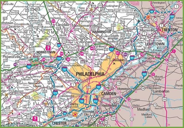 Mapa dos aeroportos da Filadélfia