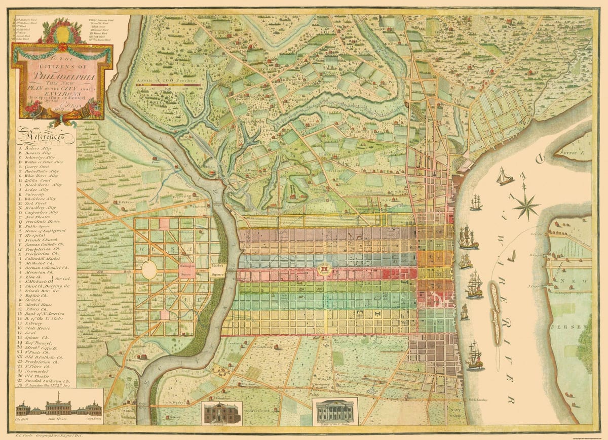 Mapa histórico da Filadélfia